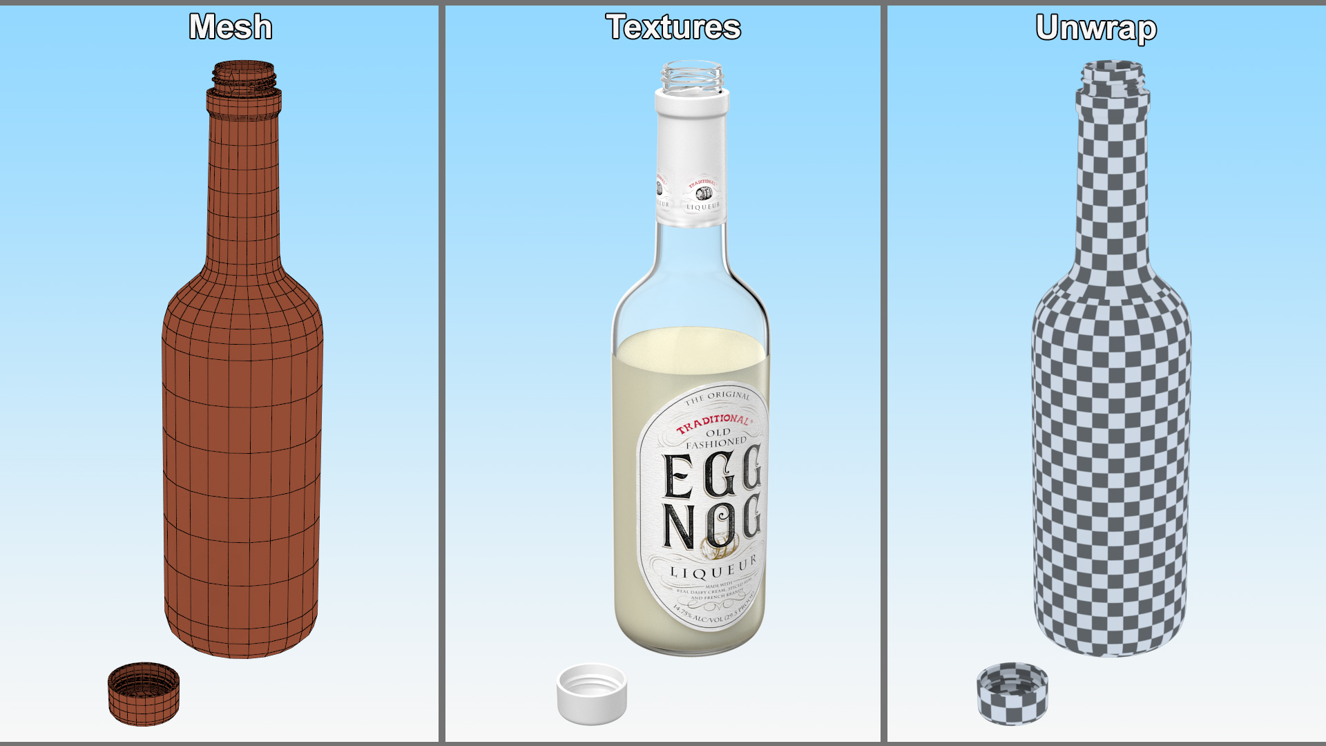 Eggnog Bottle Half Empty 3D model