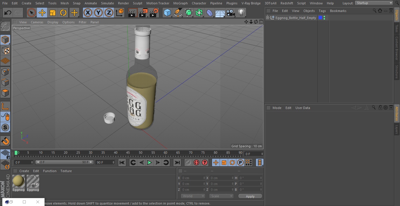 Eggnog Bottle Half Empty 3D model