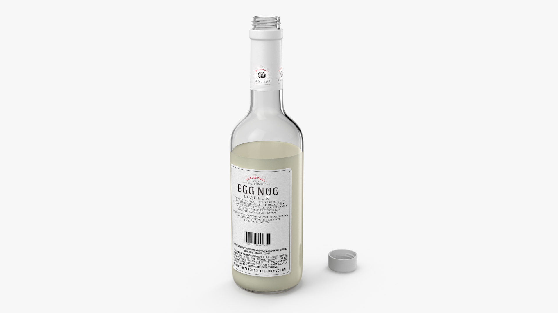 Eggnog Bottle Half Empty 3D model