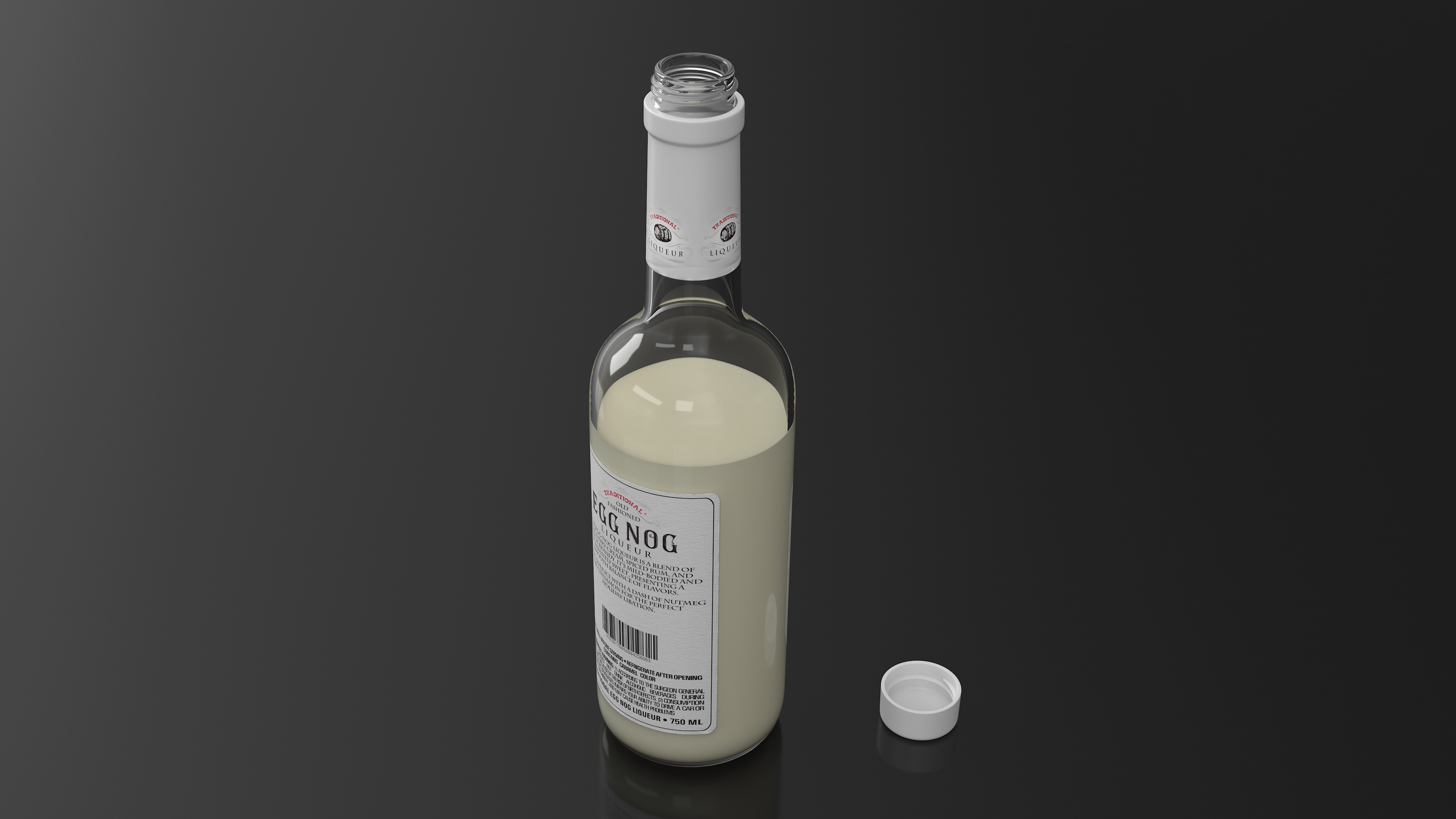 Eggnog Bottle Half Empty 3D model