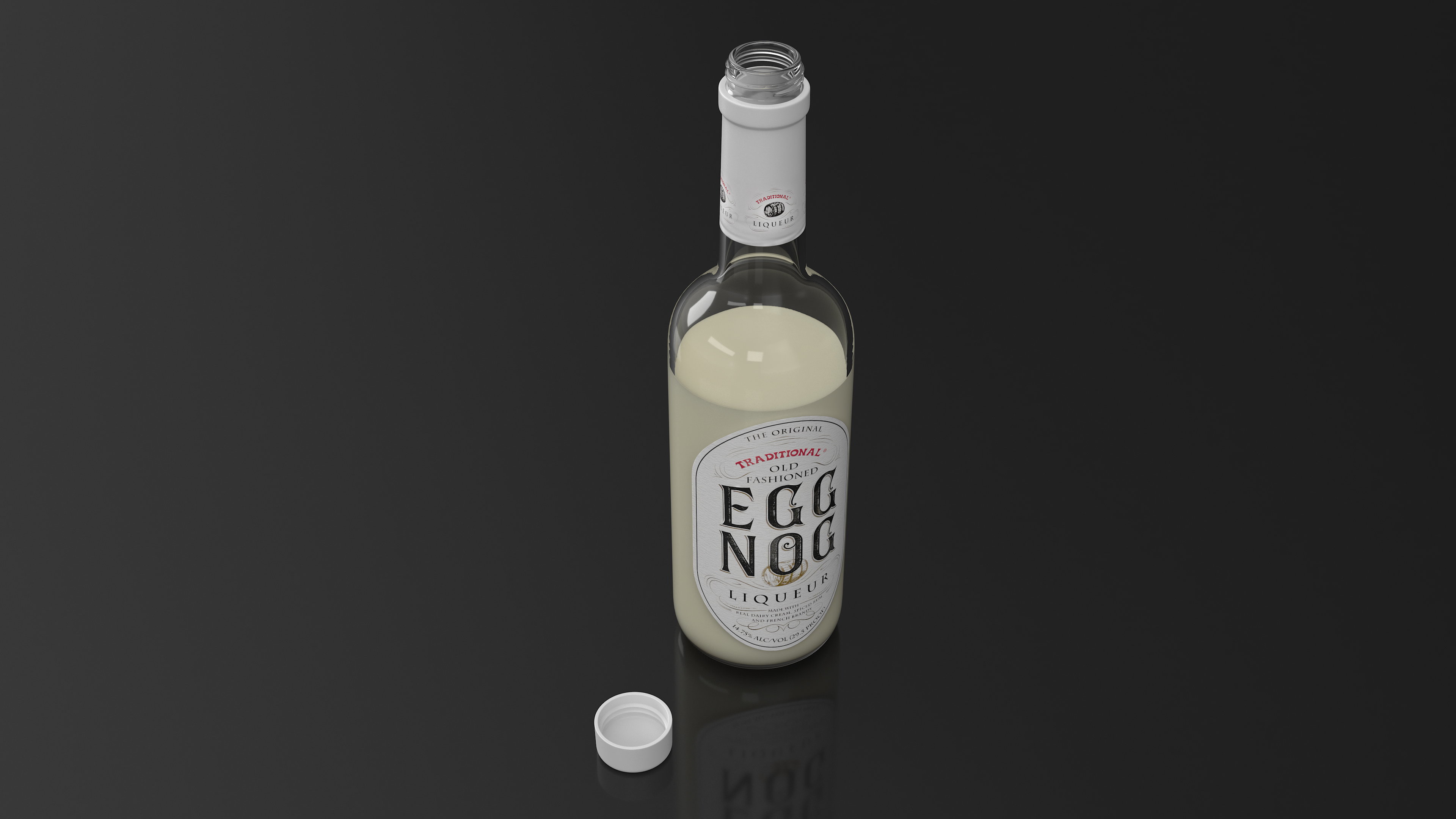 Eggnog Bottle Half Empty 3D model