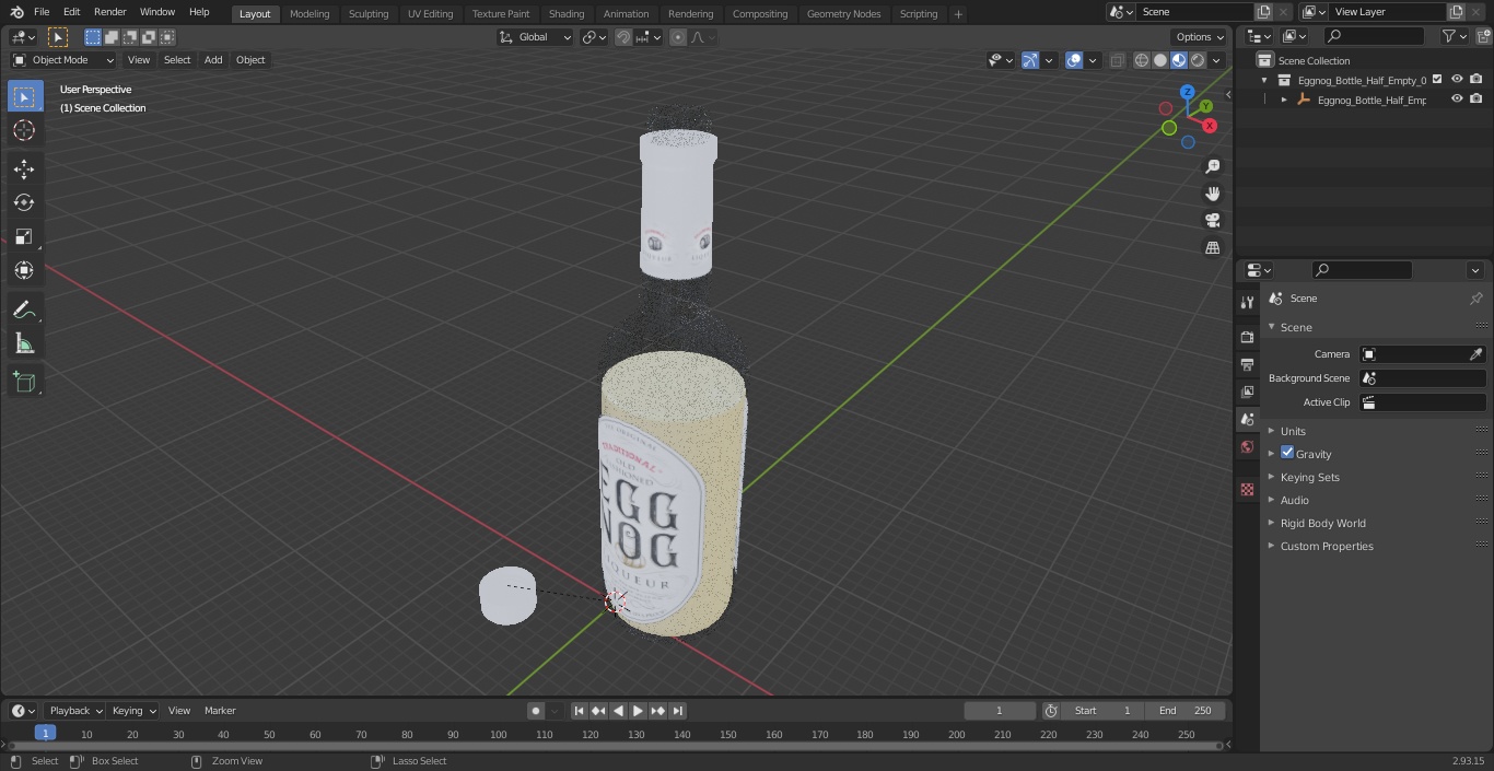 Eggnog Bottle Half Empty 3D model