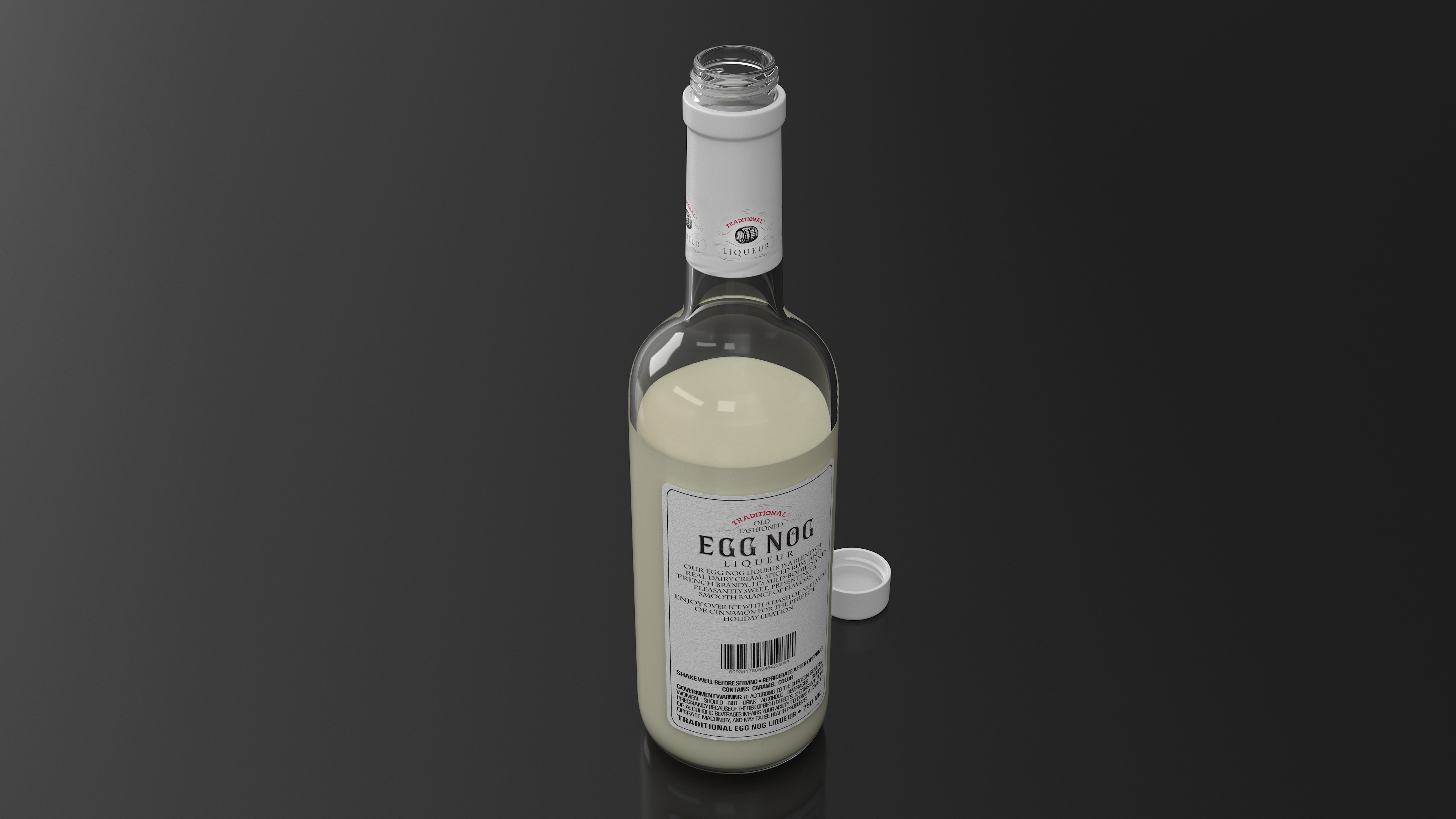 Eggnog Bottle Half Empty 3D model