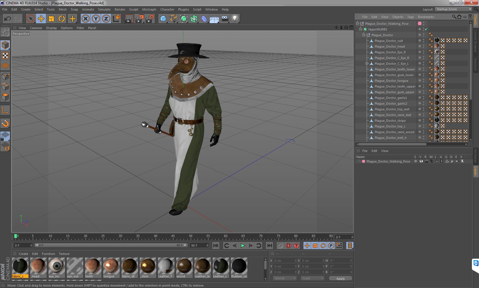 3D Plague Doctor Walking Pose