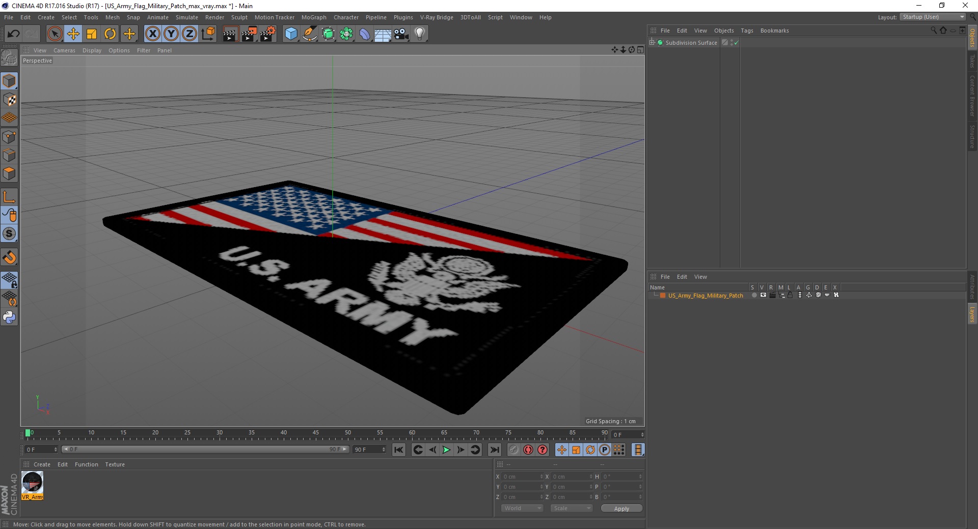 US Army Flag Military Patch 3D
