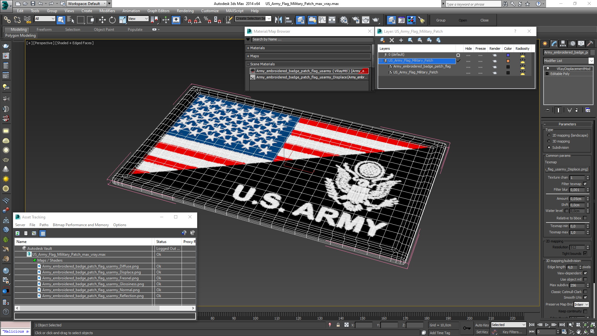 US Army Flag Military Patch 3D