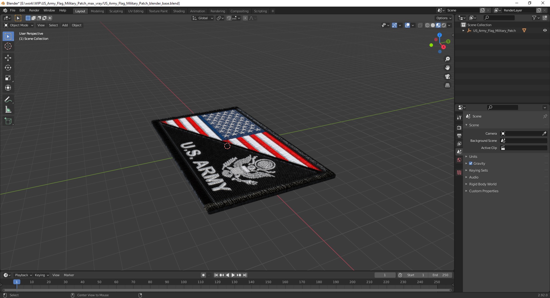 US Army Flag Military Patch 3D
