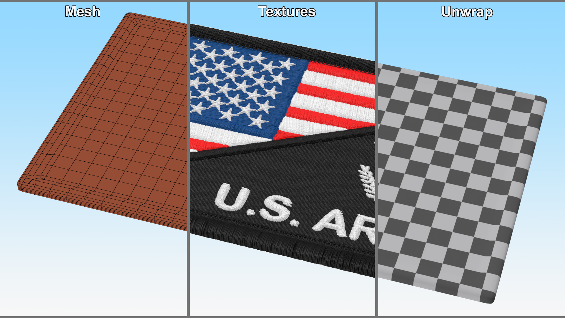 US Army Flag Military Patch 3D