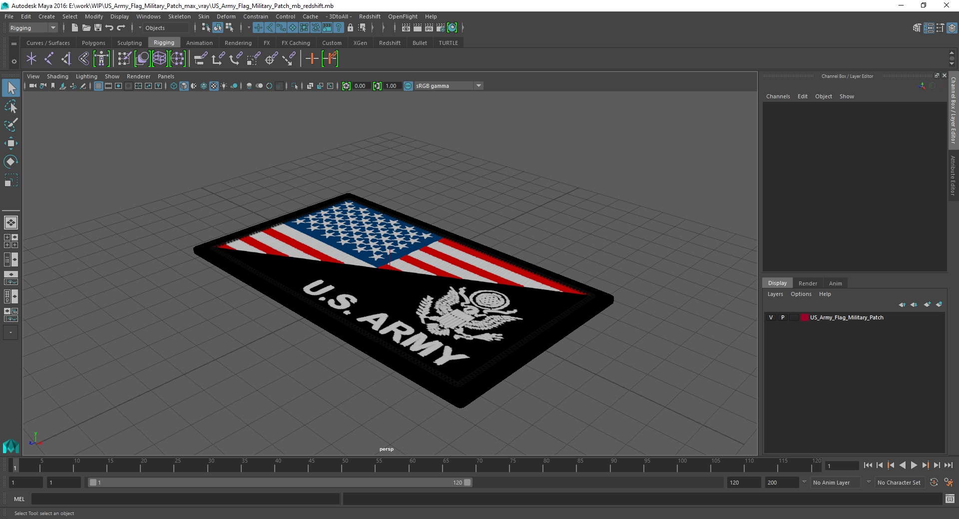 US Army Flag Military Patch 3D