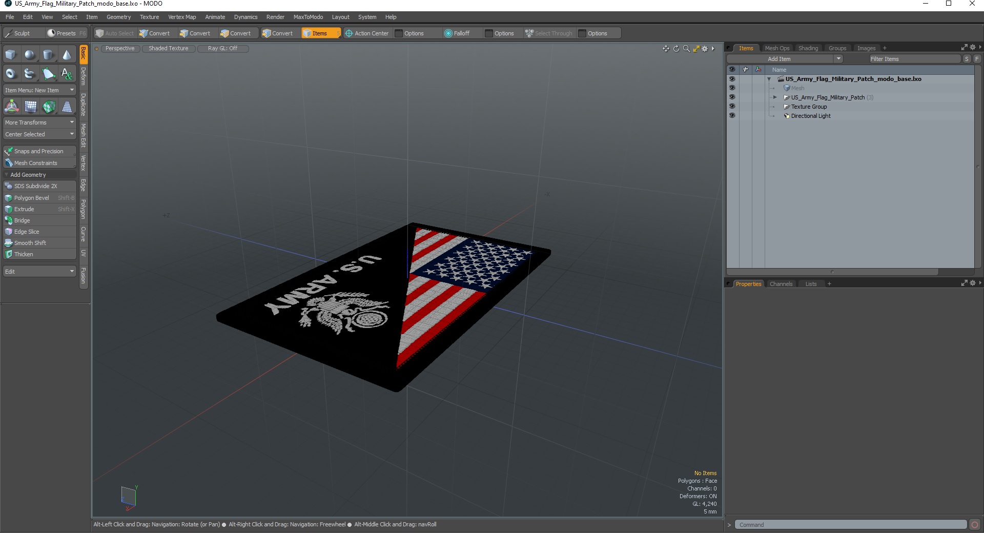 US Army Flag Military Patch 3D