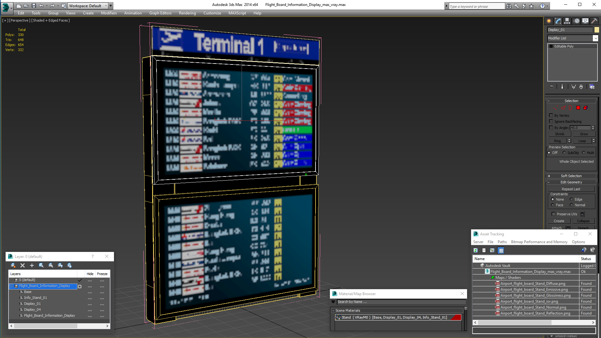 Flight Board Information Display 3D