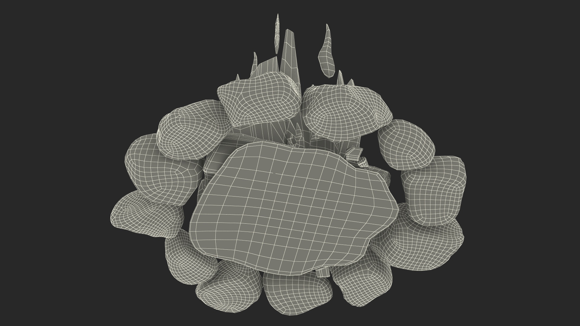 Campfire with Stones Around 3D