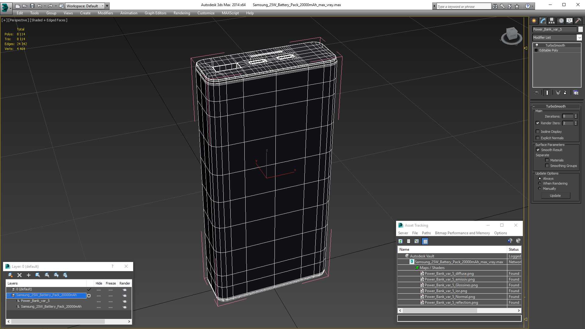 3D Samsung 25W Battery Pack 20000mAh model