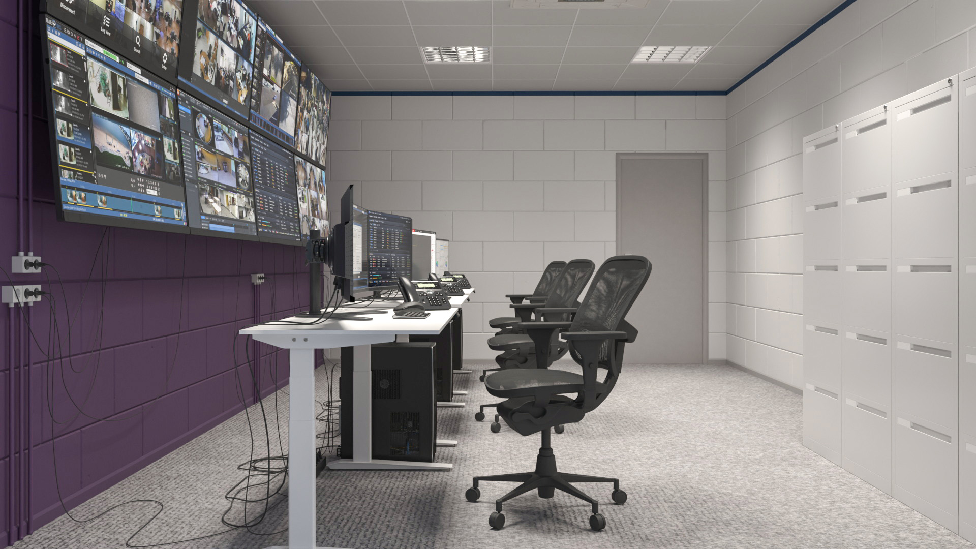 Guard Core Surveillance Room Interior - view 2