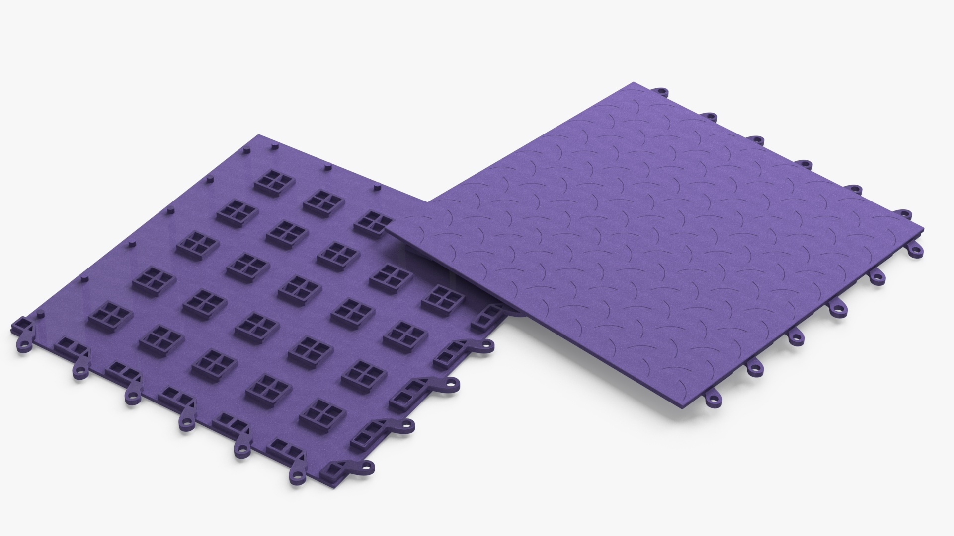3D Connectable Floor Mat Tile Blue