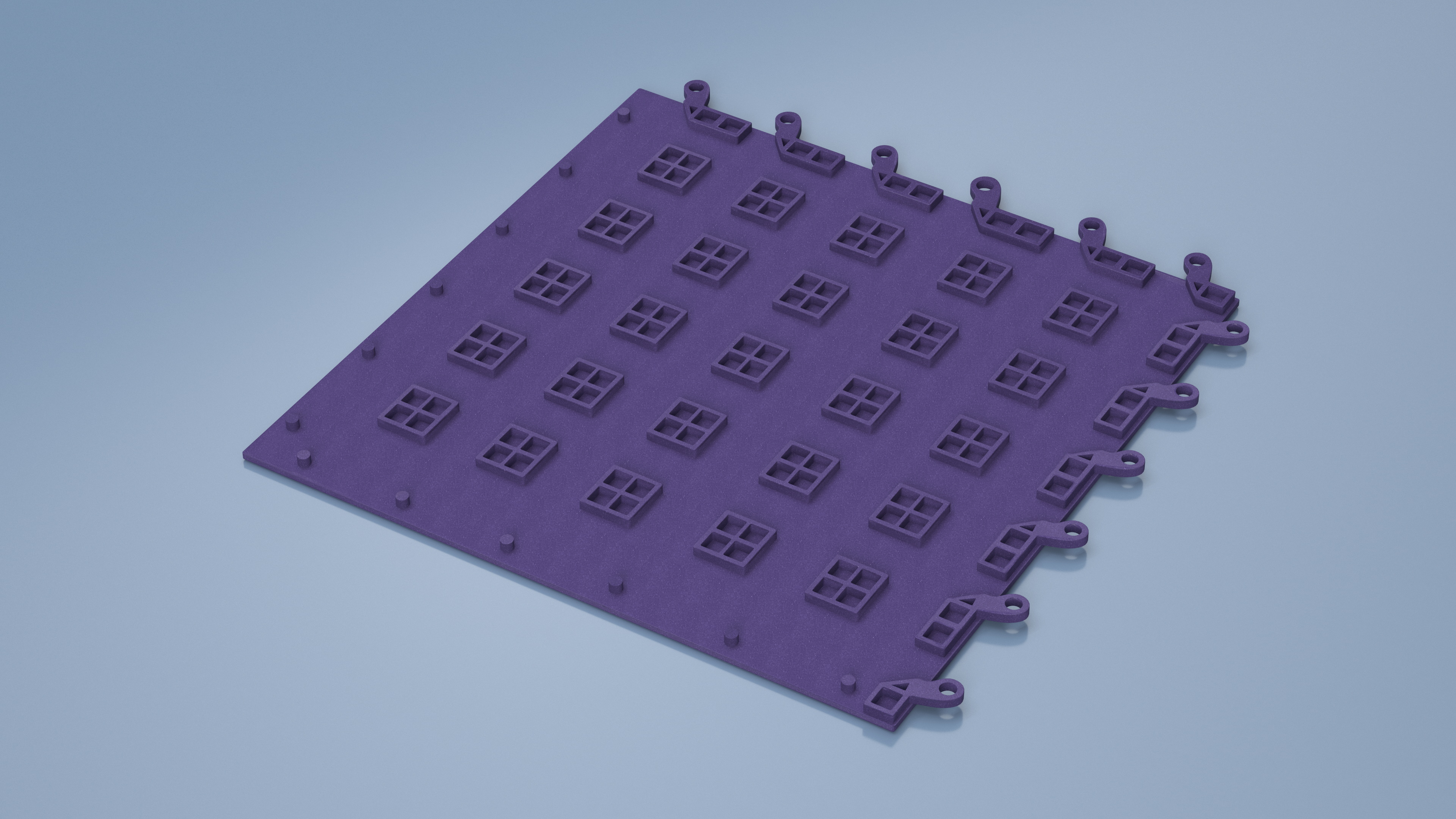 3D Connectable Floor Mat Tile Blue
