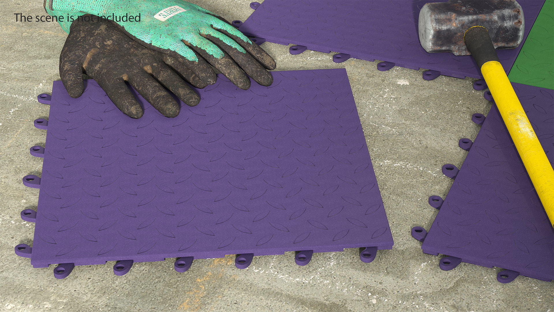 3D Connectable Floor Mat Tile Blue
