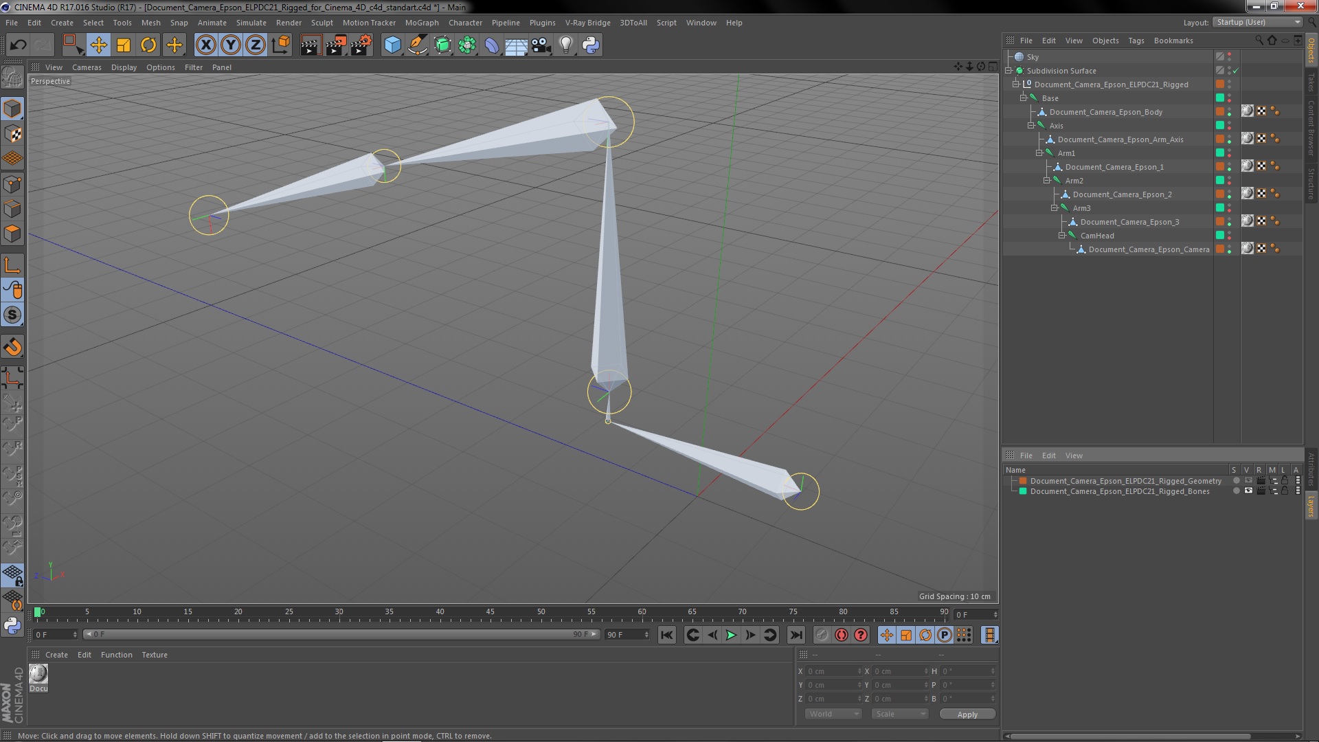 3D model Document Camera Epson ELPDC21 Rigged for Cinema 4D