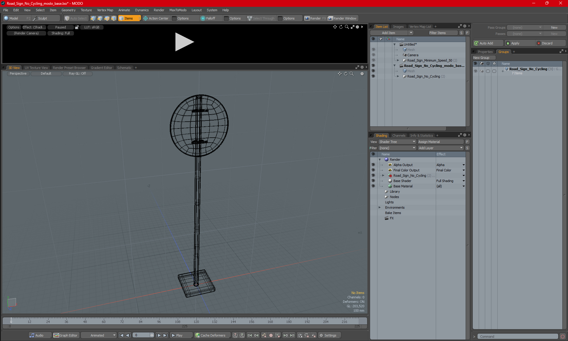 3D model Road Sign No Waiting