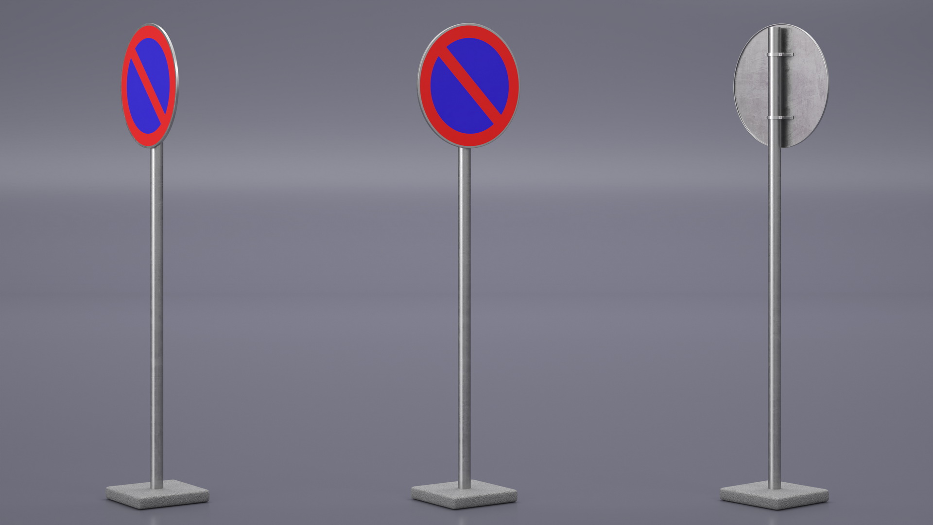3D model Road Sign No Waiting