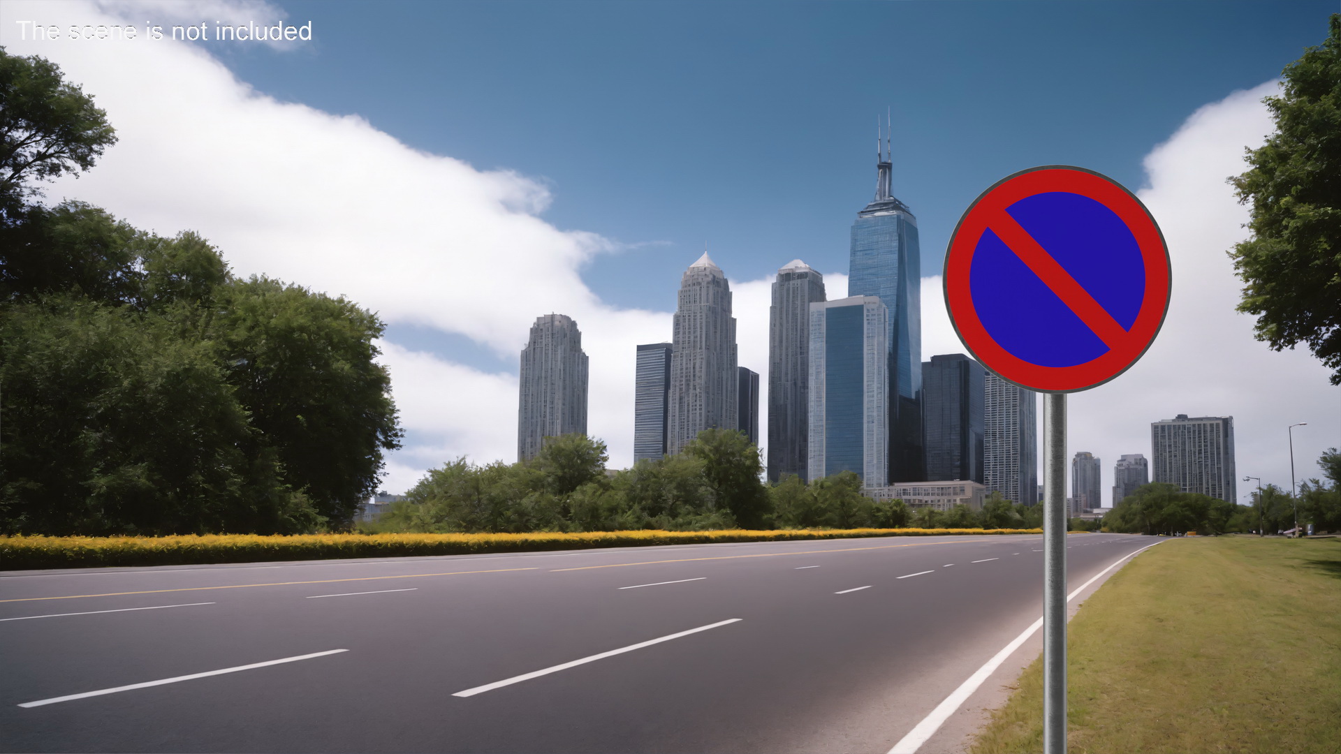 3D model Road Sign No Waiting
