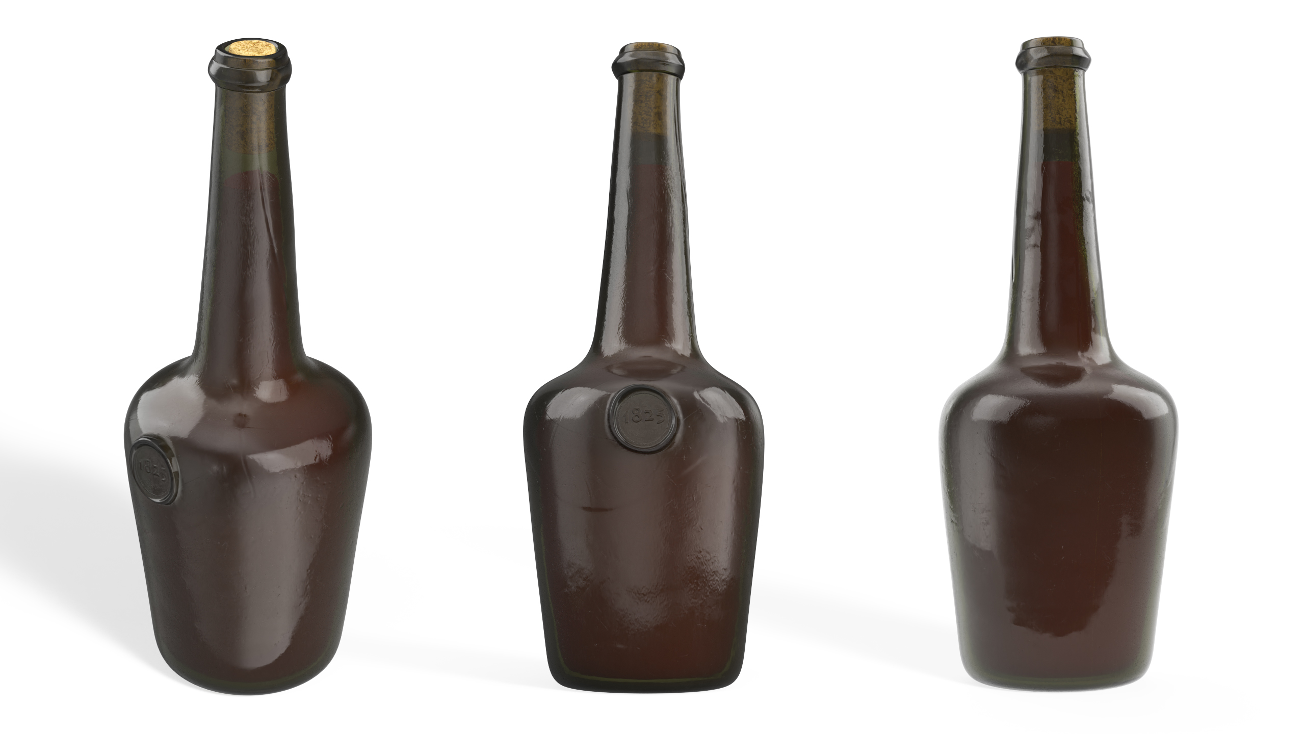 3D model Vintage Glass Wine Bottle