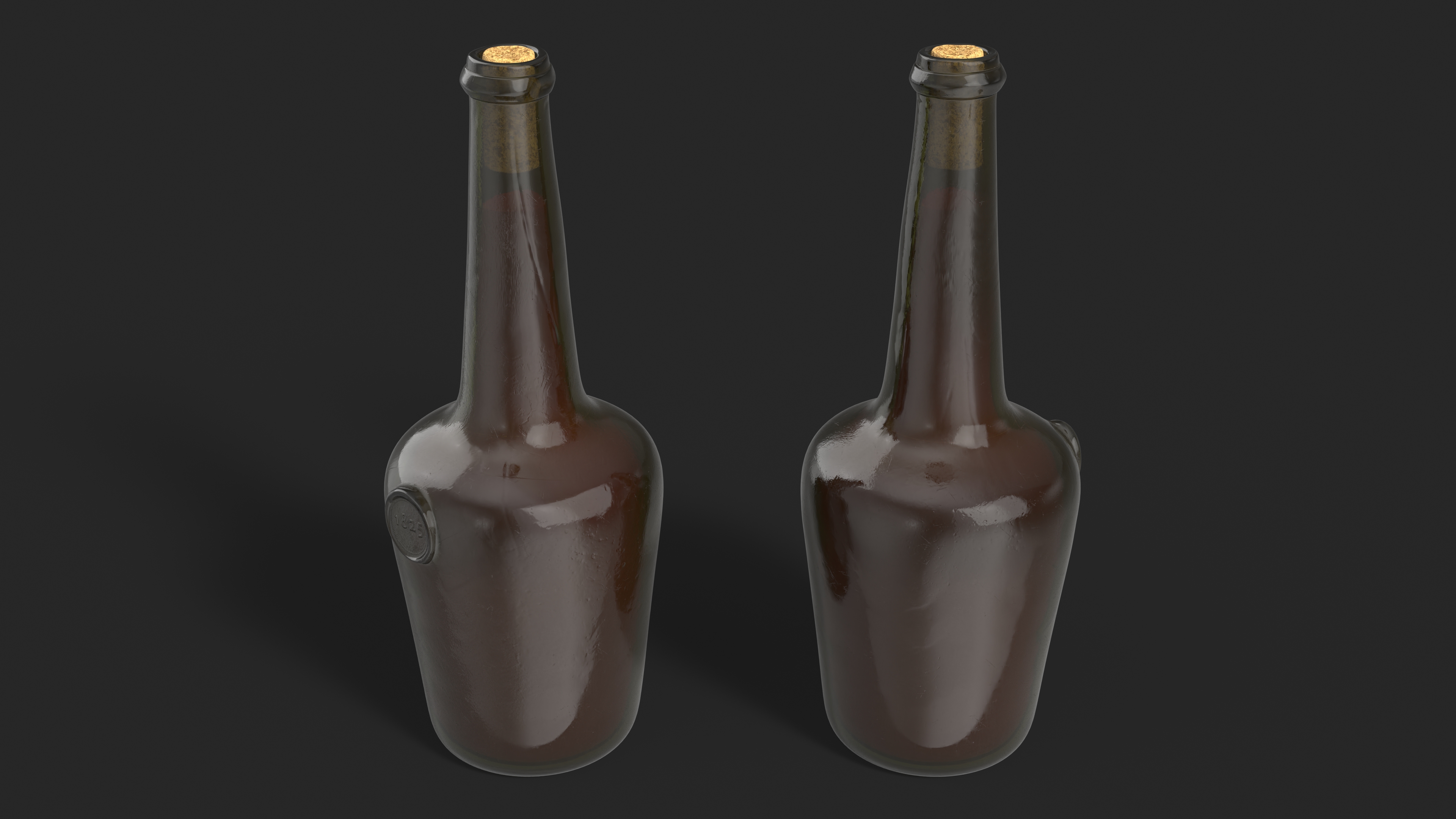 3D model Vintage Glass Wine Bottle