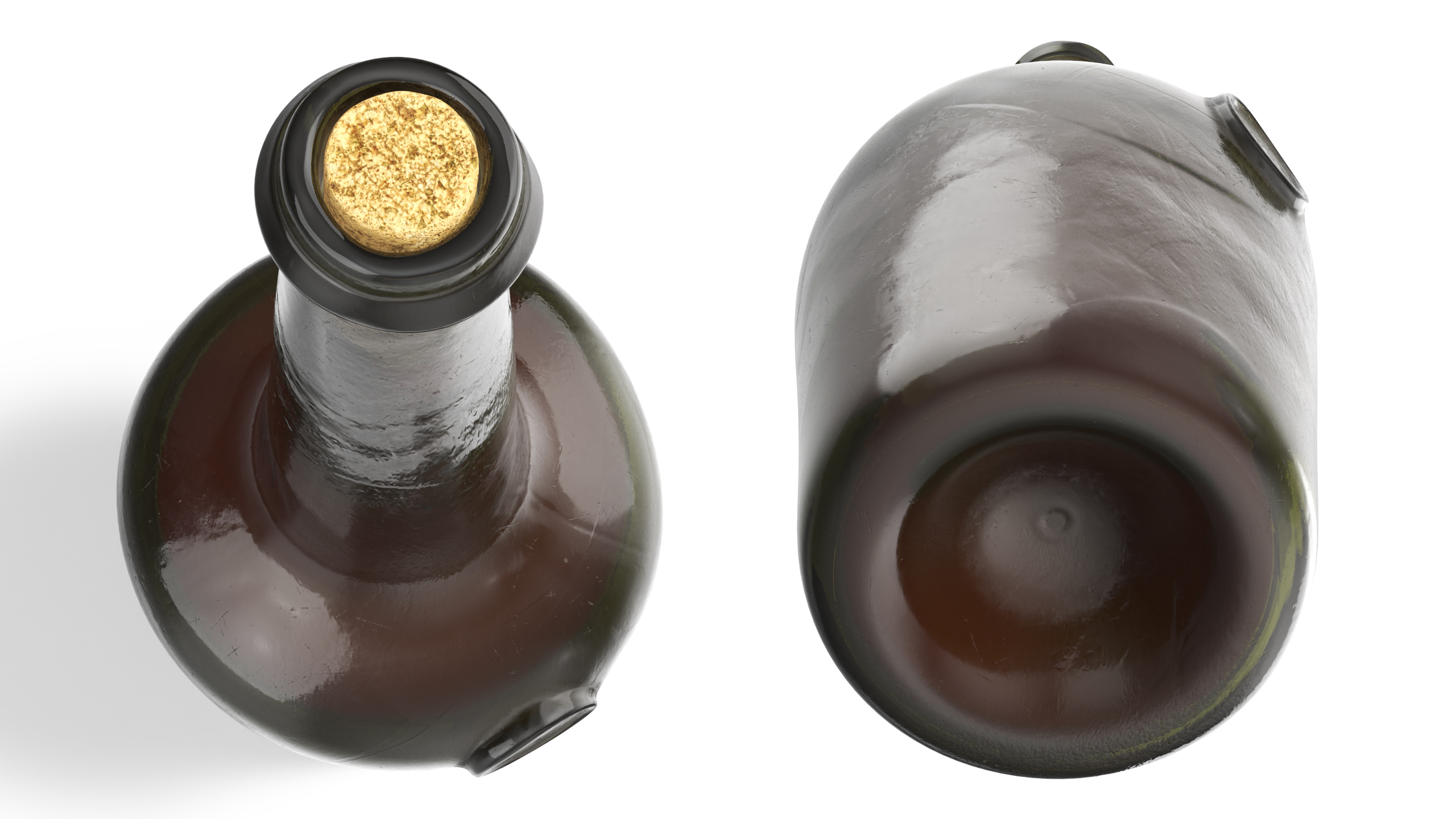 3D model Vintage Glass Wine Bottle