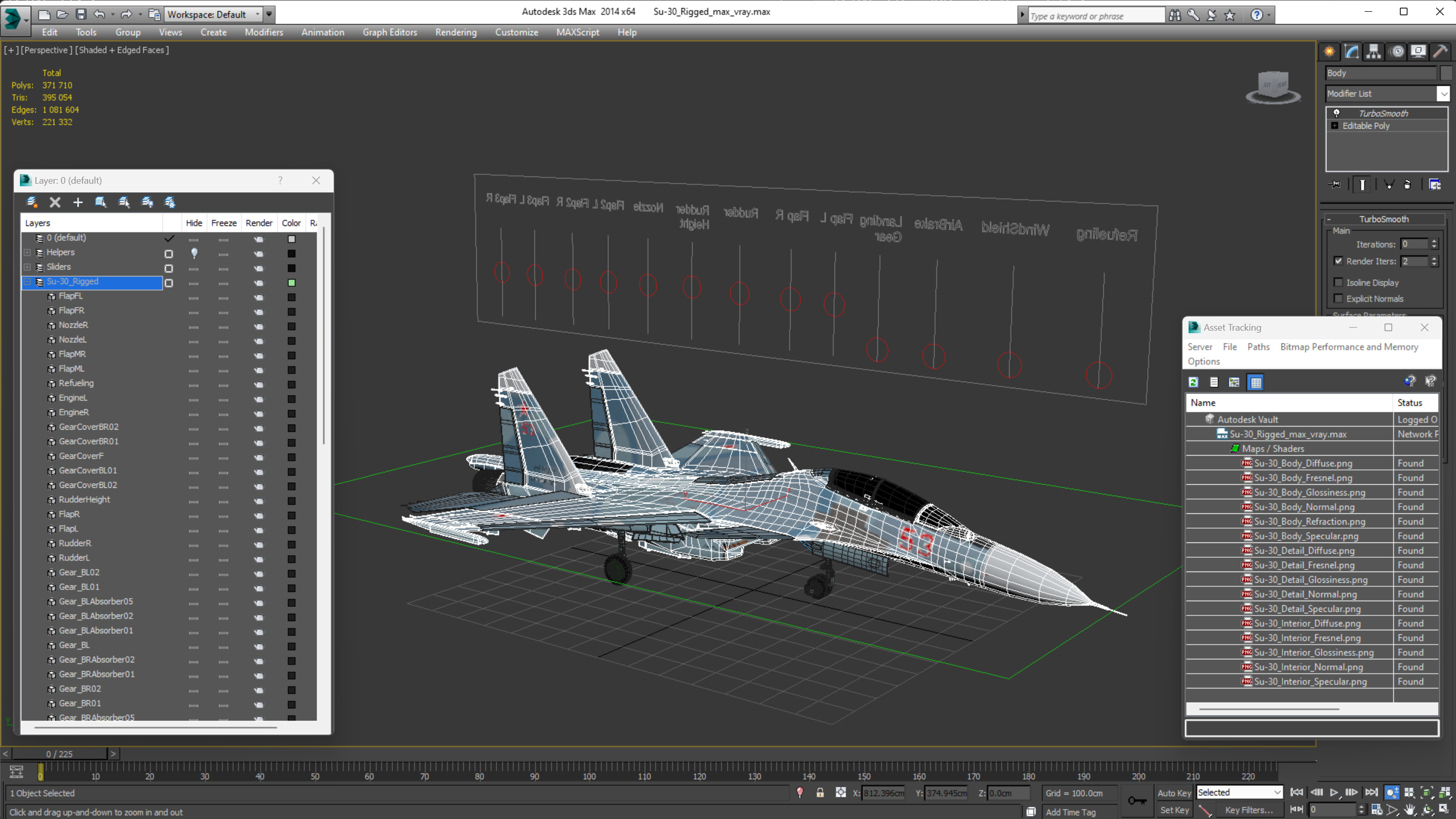 3D Su-30 Rigged for Cinema 4D