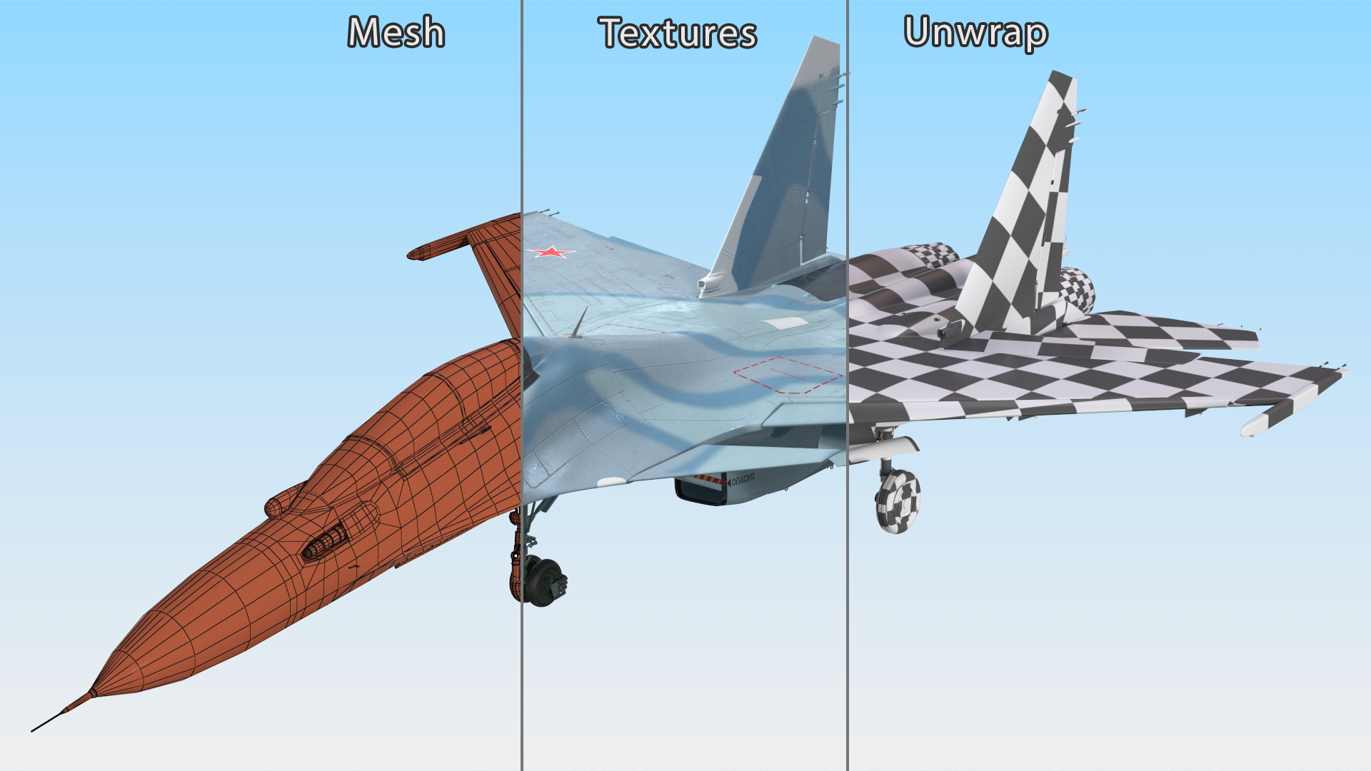 3D Su-30 Rigged for Cinema 4D