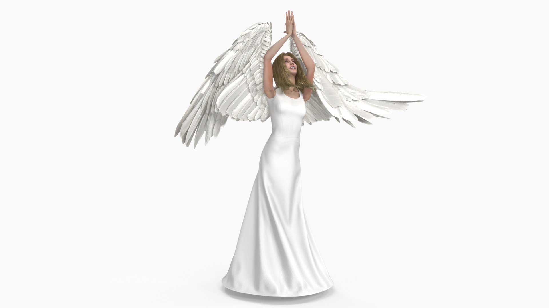 3D Blue Eyed Female Blonde Angel Rigged