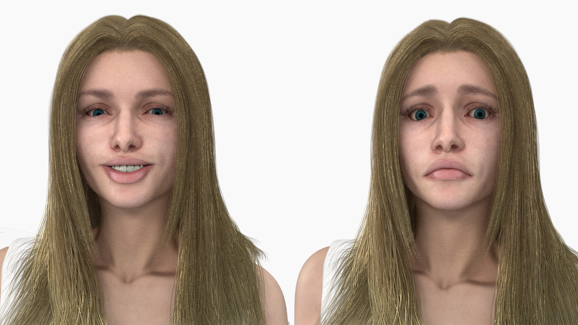 3D Blue Eyed Female Blonde Angel Rigged