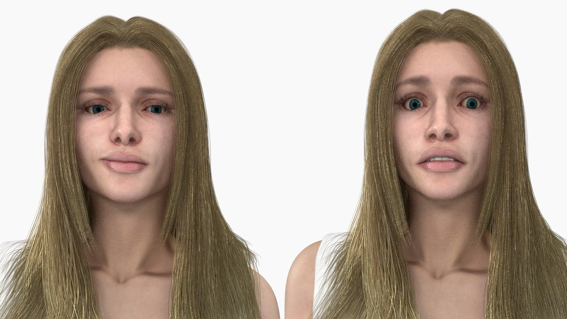 3D Blue Eyed Female Blonde Angel Rigged