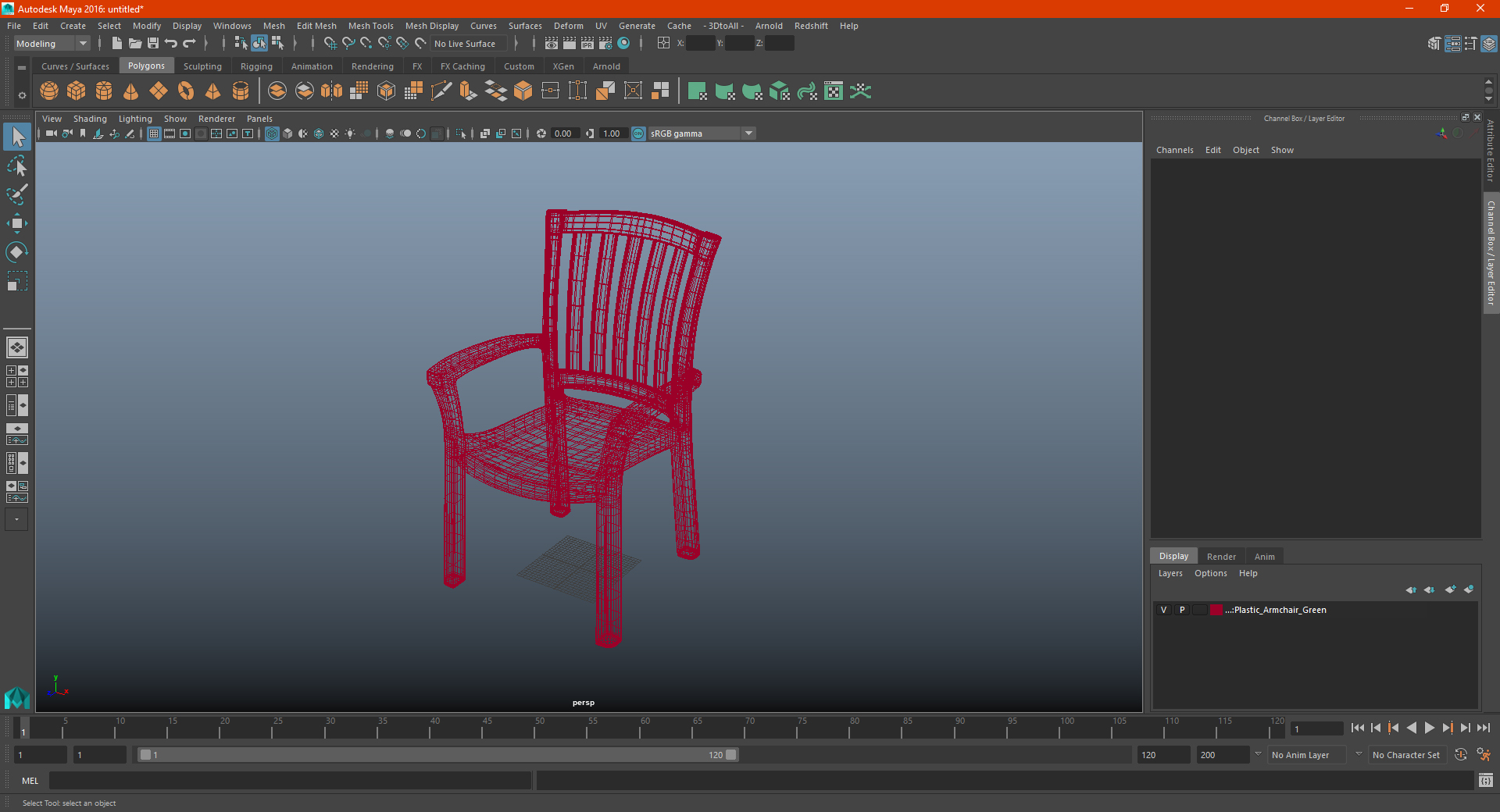 Plastic Armchair White 3D