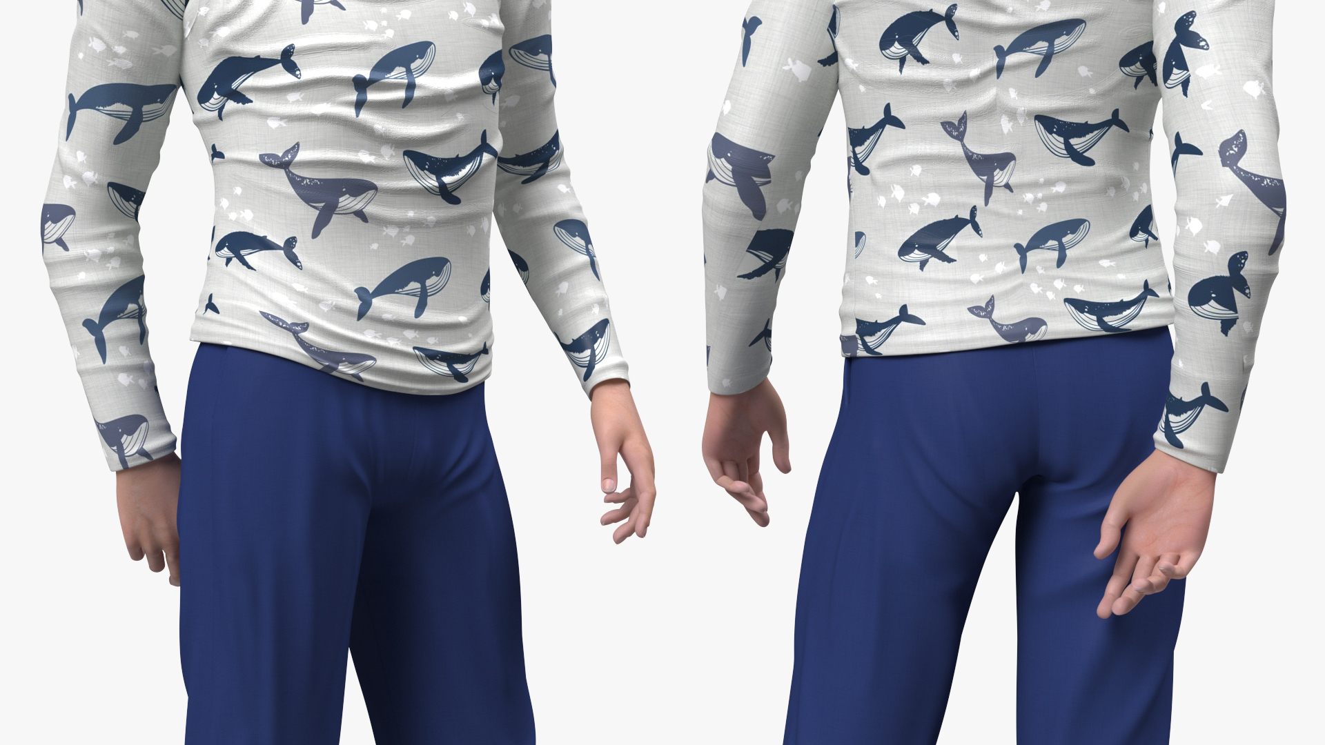 Asian Man Home Style Clothes Standing Pose 3D