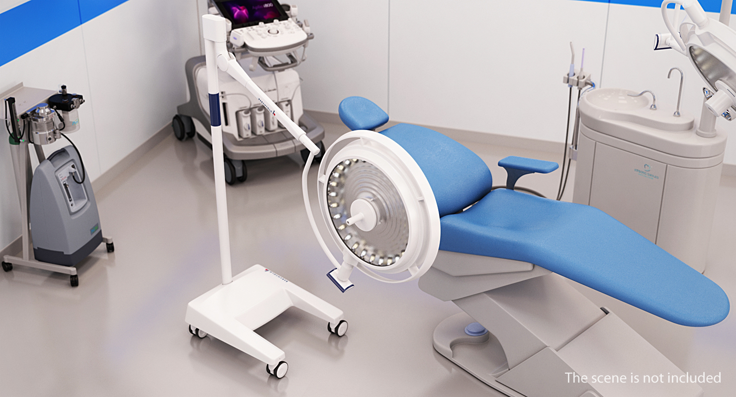 3D Berchtold Chromophare Surgical Light Head Rigged model