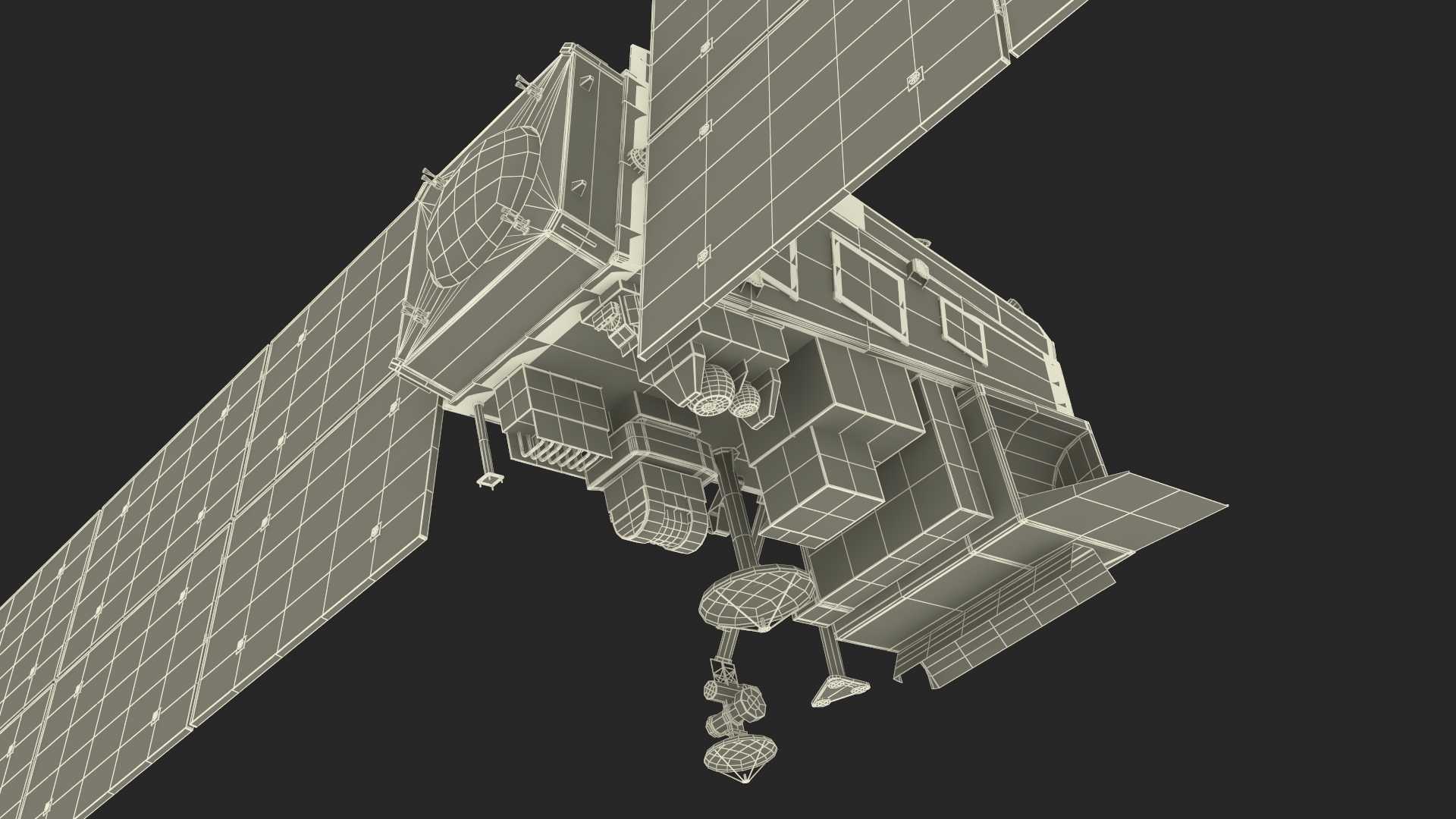 Space Satellite Equipped with Solar Panels 3D