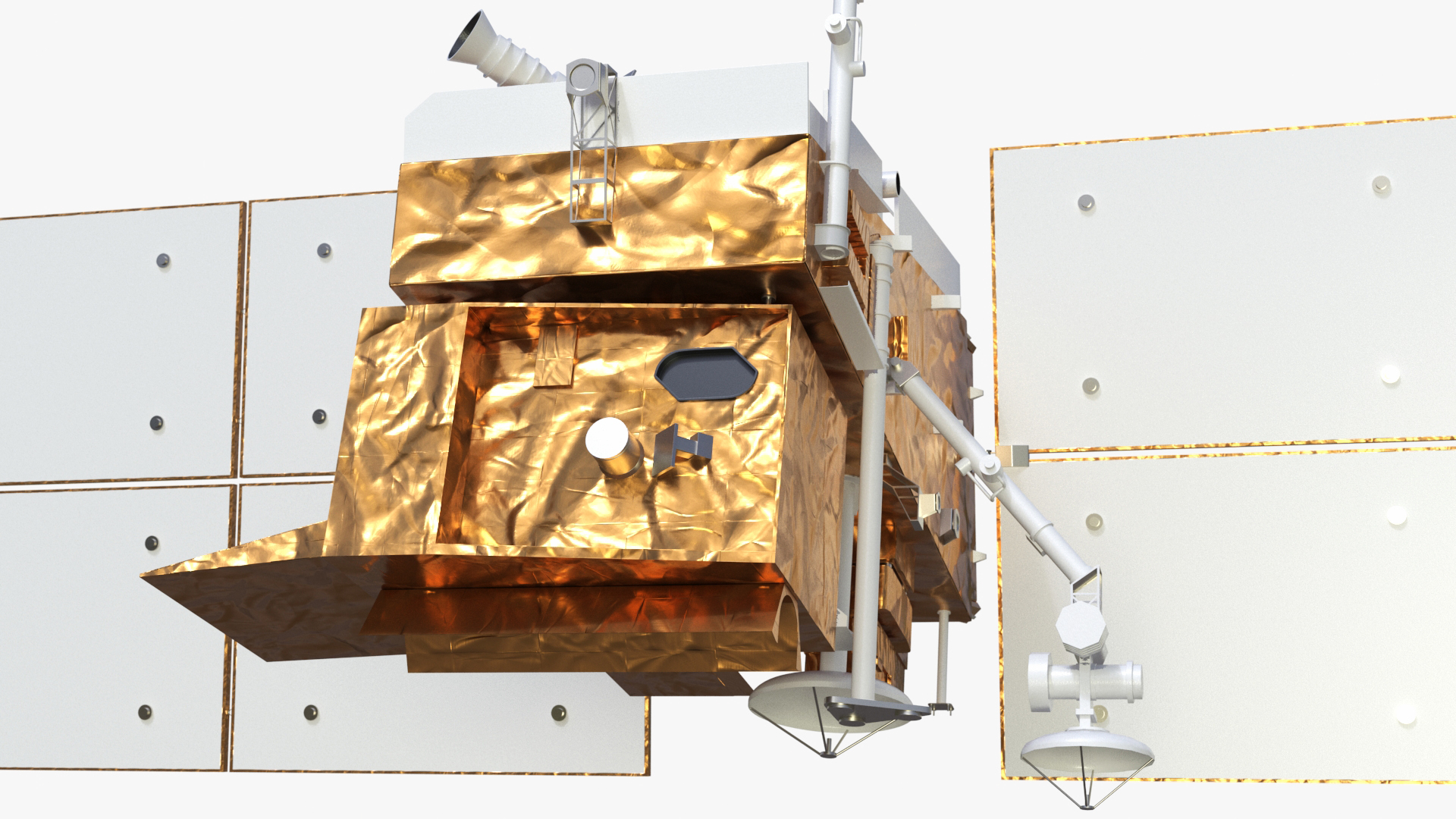 Space Satellite Equipped with Solar Panels 3D