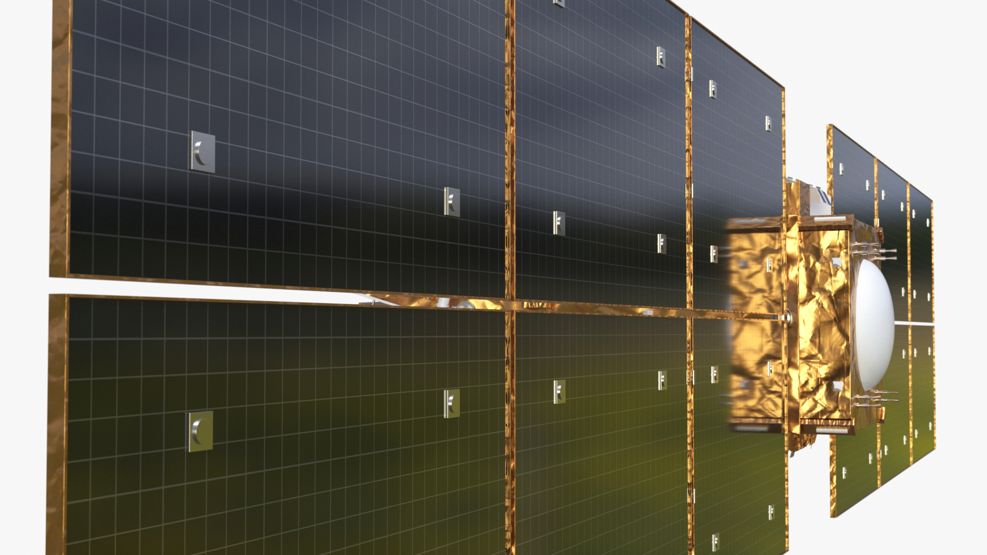 Space Satellite Equipped with Solar Panels 3D
