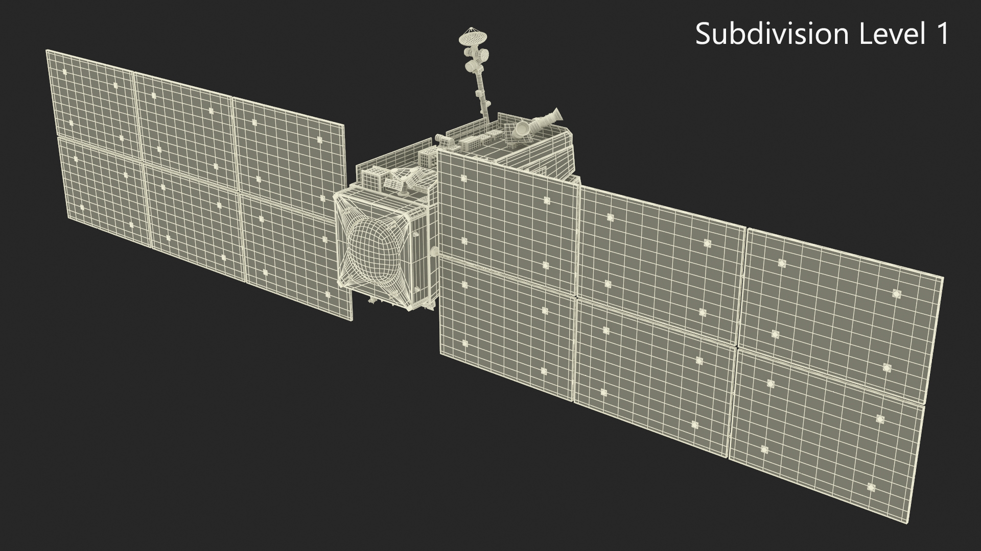 Space Satellite Equipped with Solar Panels 3D