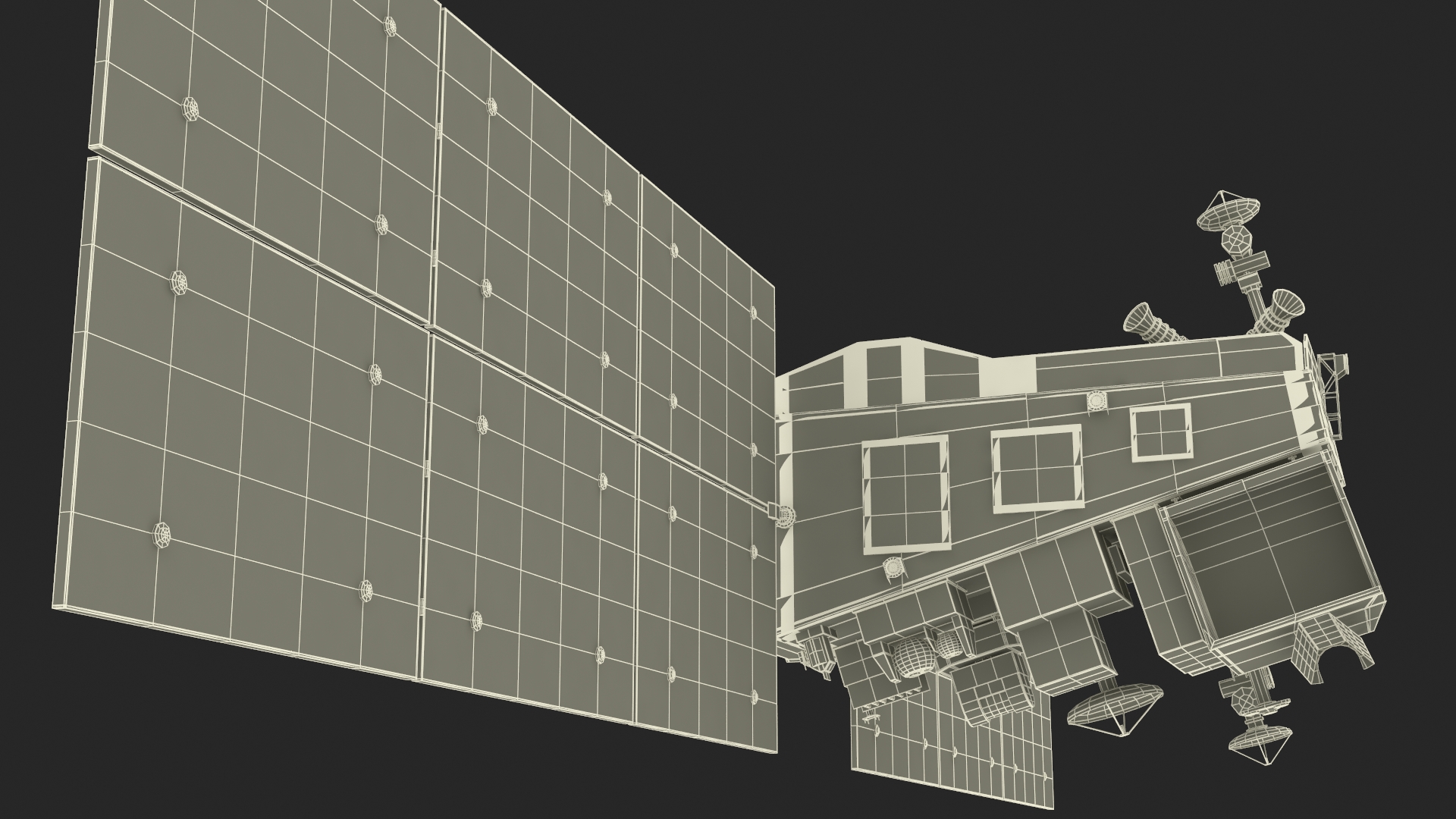 Space Satellite Equipped with Solar Panels 3D