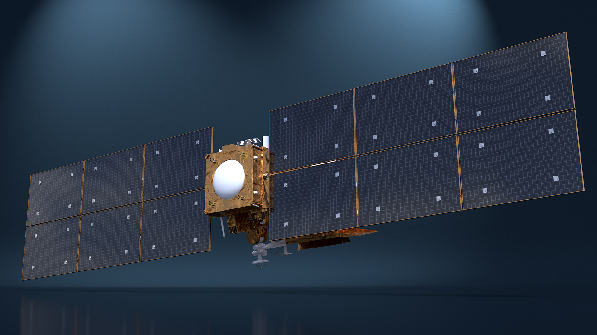 Space Satellite Equipped with Solar Panels 3D