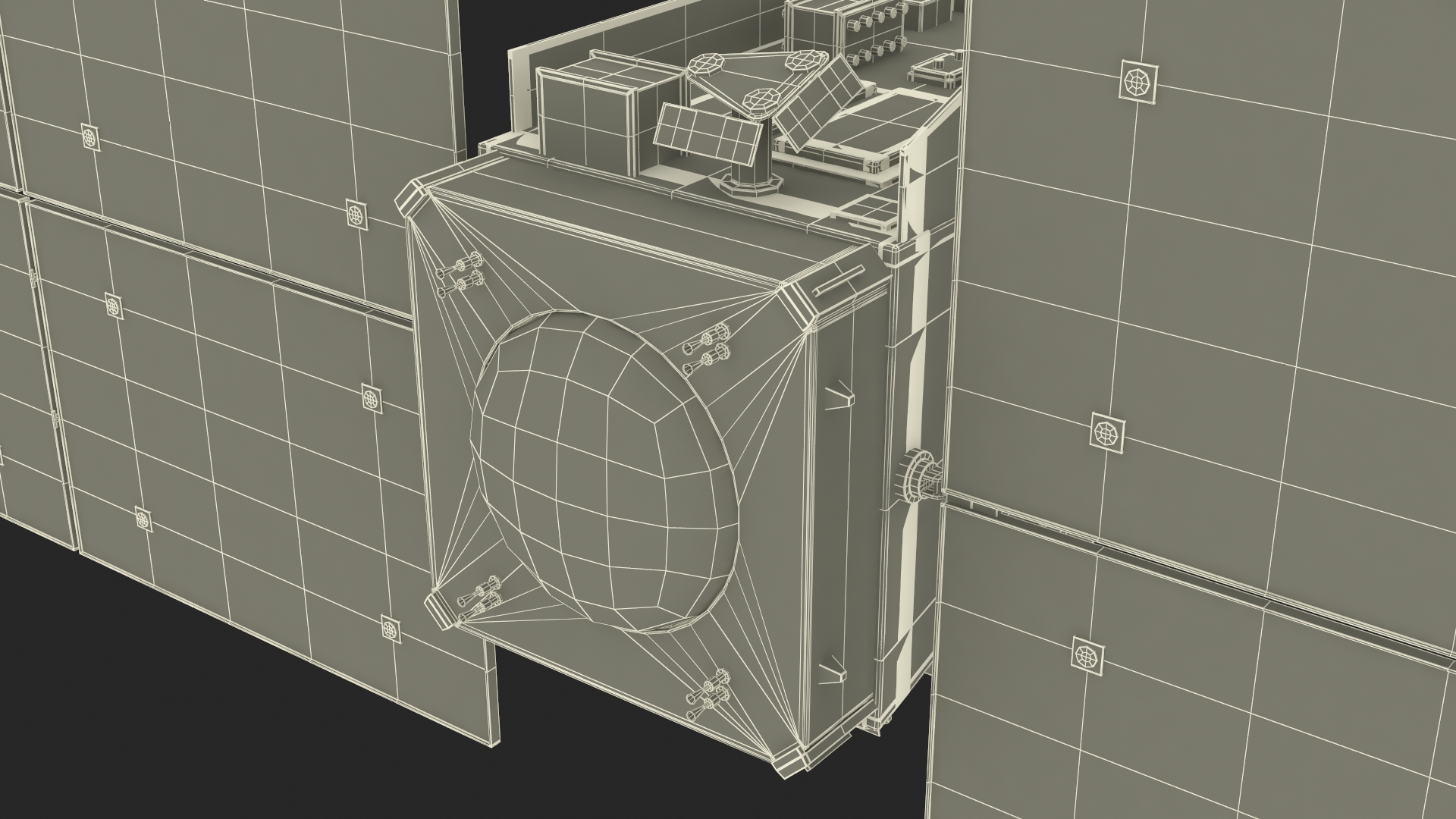 Space Satellite Equipped with Solar Panels 3D
