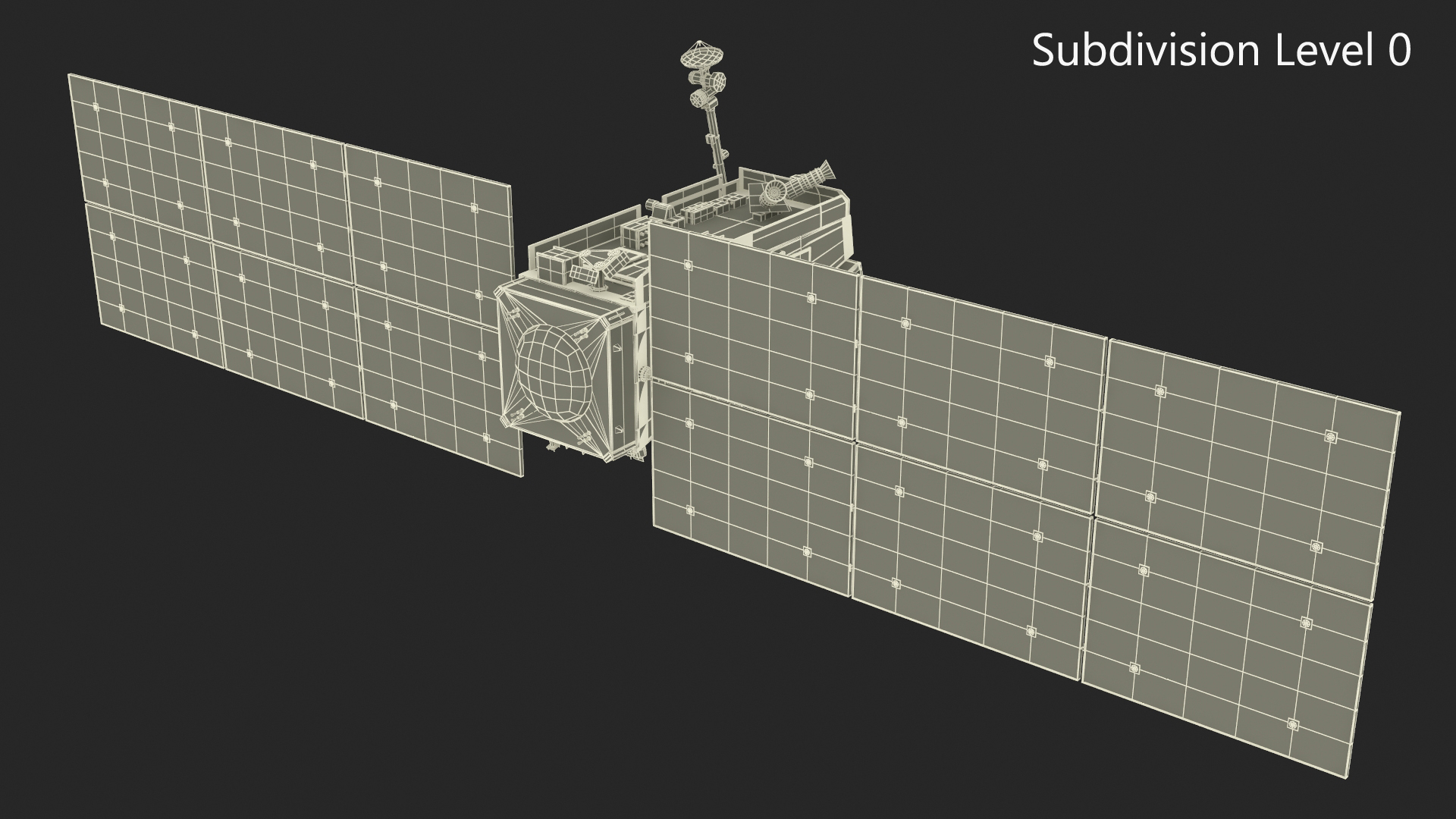 Space Satellite Equipped with Solar Panels 3D