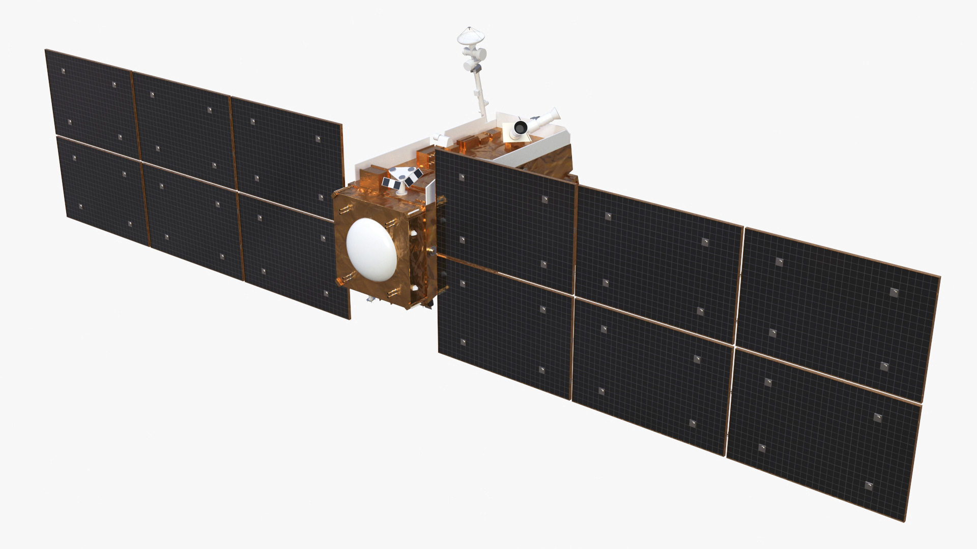 Space Satellite Equipped with Solar Panels 3D
