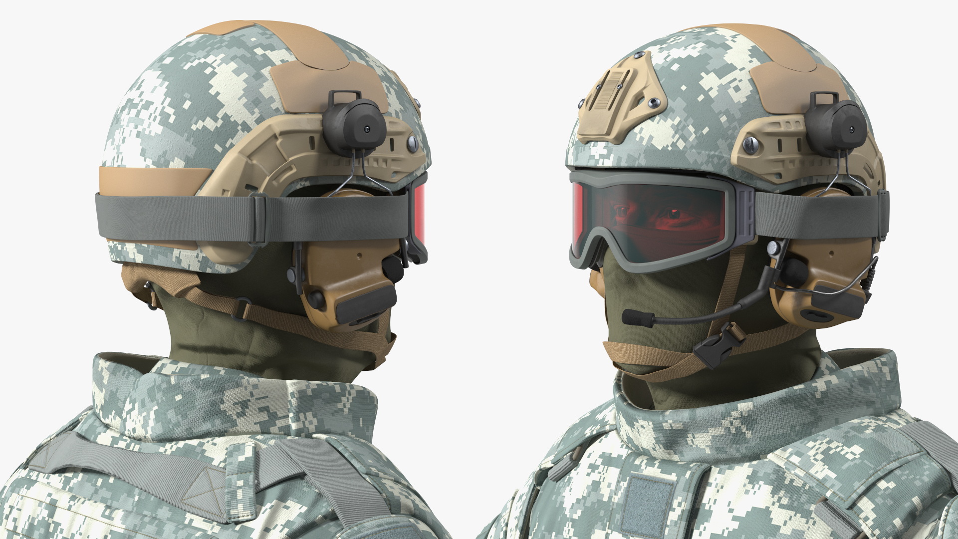 3D Military Soldier in Grey Camo Rigged