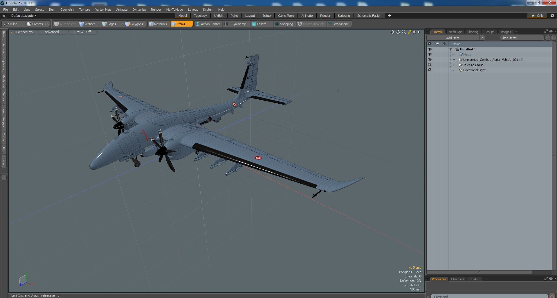 3D model Unmanned Combat Aerial Vehicle