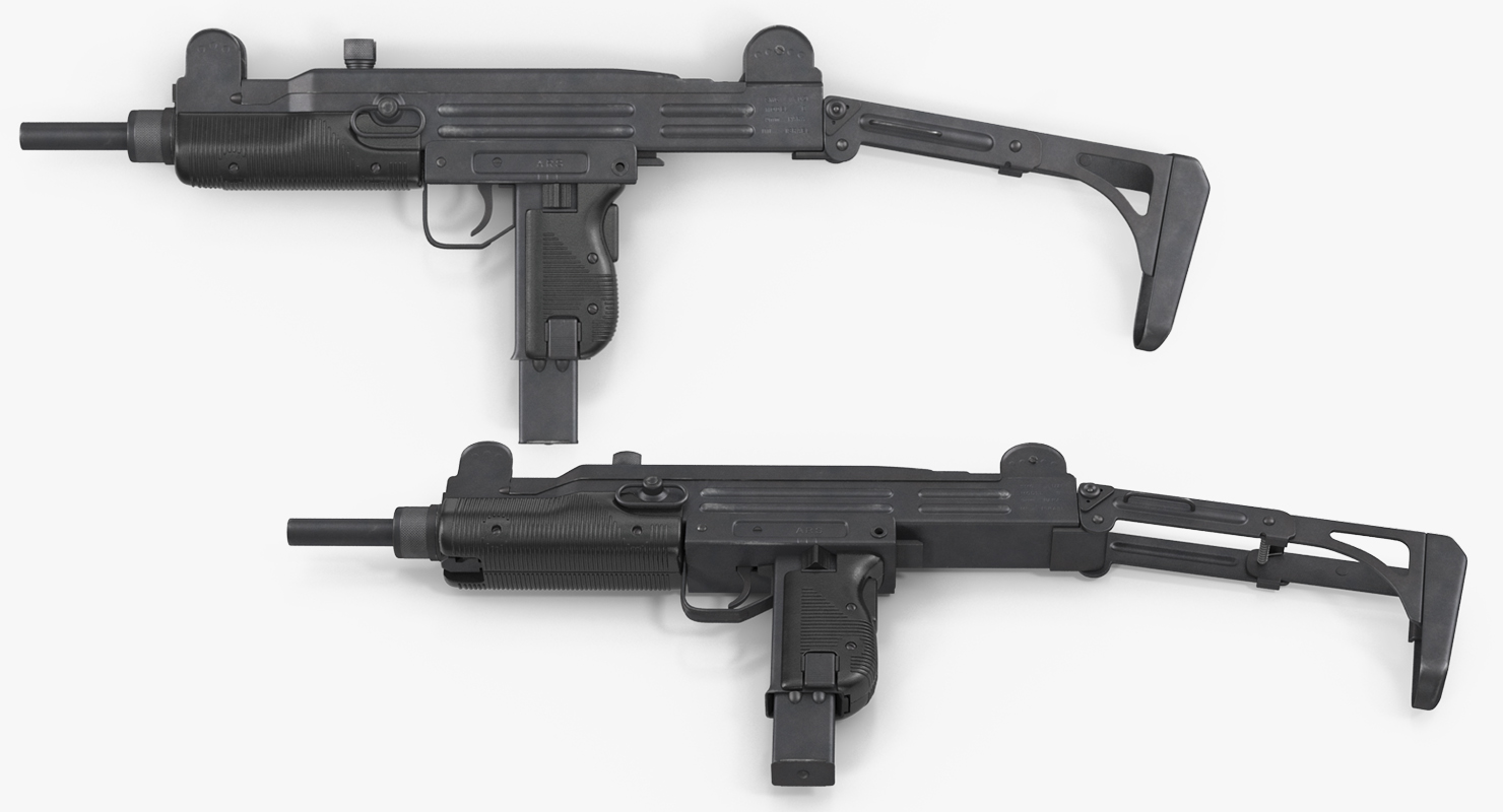 Submachine gun UZI SMG Rigged 3D model