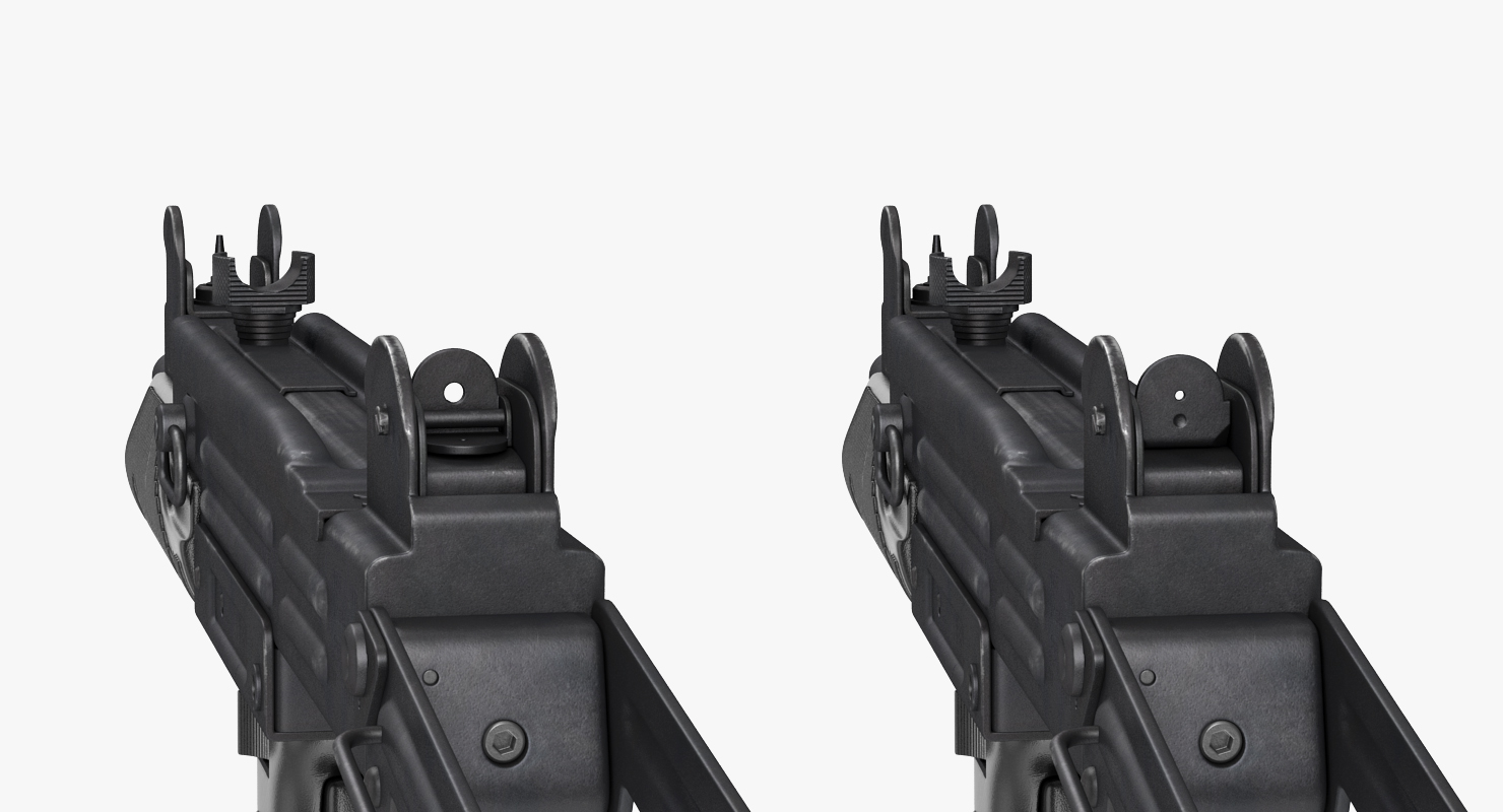 Submachine gun UZI SMG Rigged 3D model