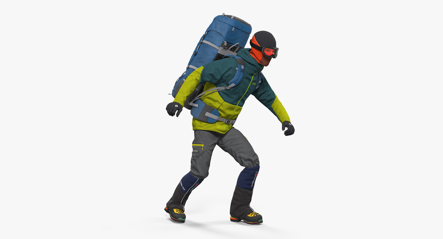 3D Man Traveler with Backpack Rigged model